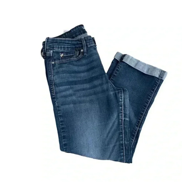 Levi’s Denizen Skinny Crop Denim Blue Button High Waist  Jeans Pants 4# 1190i - Picture 6 of 11